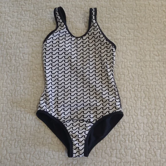 Art Class Believe In Mermaids Bathing Suit, Size M(7-8), Black/White - Picture 6 of 6